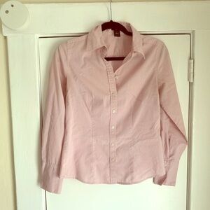 Ann Taylor Button Down Long Sleeve Pink/Red Top 0